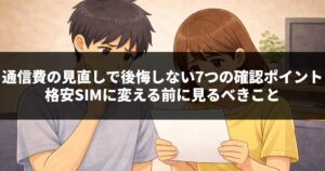 通信費の見直しで後悔しない7つの確認ポイント|格安SIMに変える前に見るべきこと