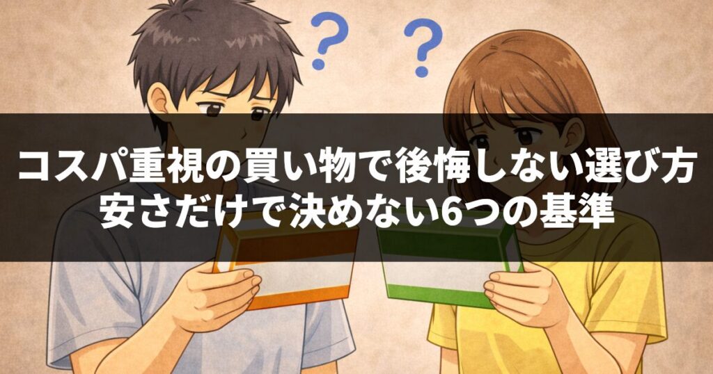 コスパ重視の買い物で後悔しない選び方｜安さだけで決めない6つの基準