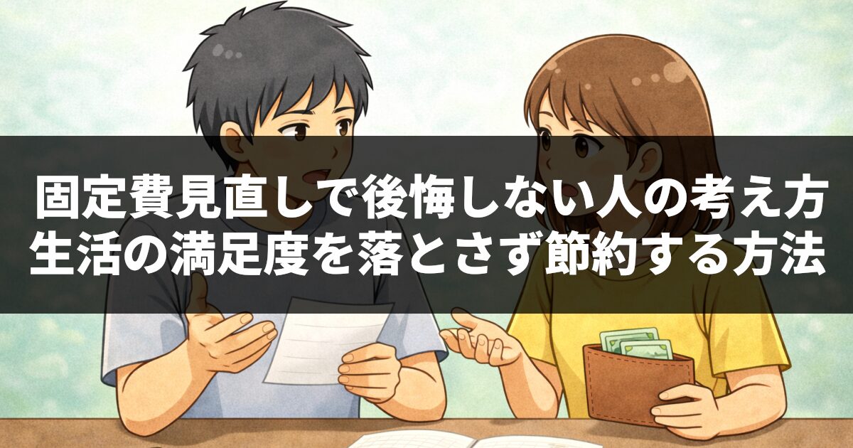 固定費見直しで後悔しない人の考え方|生活の満足度を落とさず節約する方法
