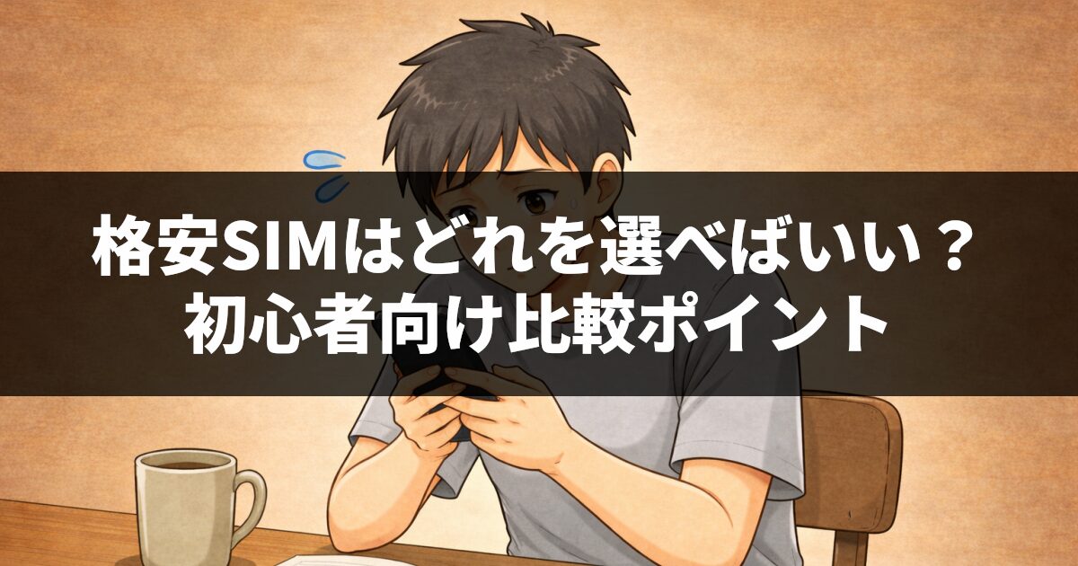 格安SIMはどれを選べばいい?初心者向け比較ポイント