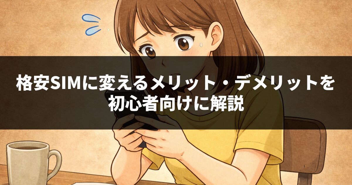 格安SIMに変えるメリット・デメリットを初心者向けに解説