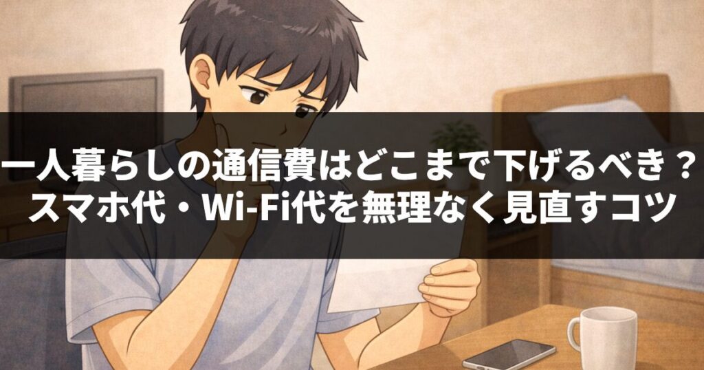 一人暮らしの通信費はどこまで下げるべき？スマホ代・Wi-Fi代を無理なく見直すコツ