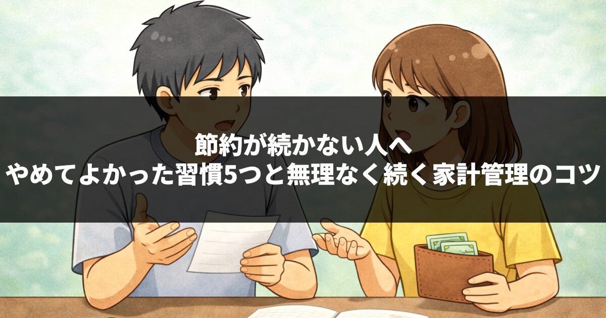 節約が続かない人へ｜やめてよかった習慣5つと無理なく続く家計管理のコツ