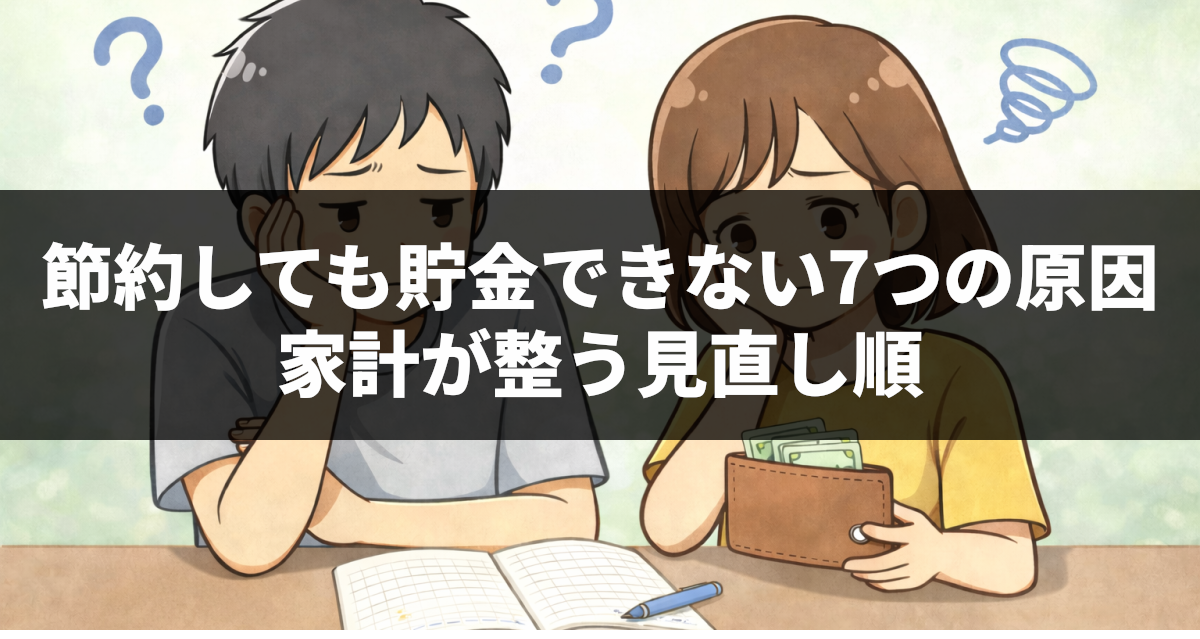 節約しても貯金できない7つの原因｜家計が整う見直し順