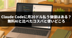 Claude Codeに月20ドル払う価値はある？無料AIと比べたコスパと使いどころ