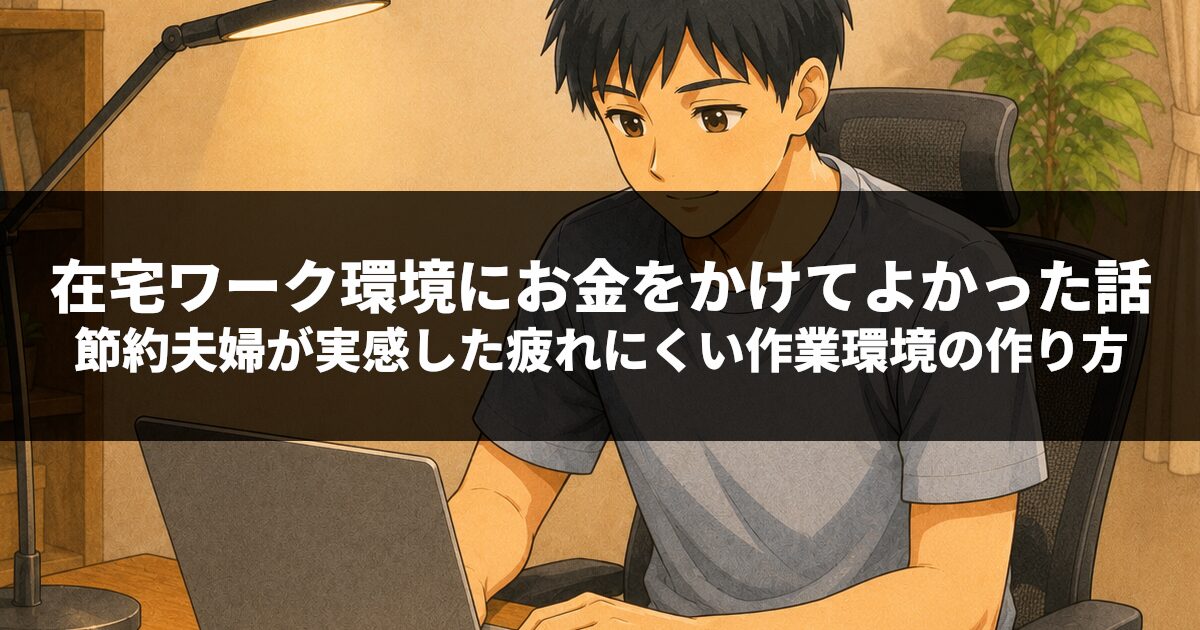 在宅ワーク環境にお金をかけてよかった話｜節約夫婦が実感した疲れにくい作業環境の作り方